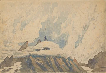 Lavastussuunnitelma Hector Berliozin balettiin "La damnation de Faust", 1920-luvun alku.