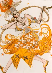 Tulilintu, puku Igor Stravinskyn balettiin Tulilintu, 1910