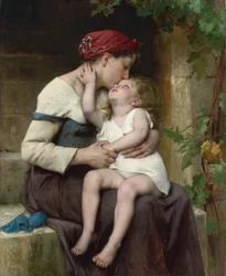 ""Mere et fille"" (Äiti ja lapsi) Leon Jean Basile Perraultin (1832-1908) maalaus 1894 Yksityinen kokoelma