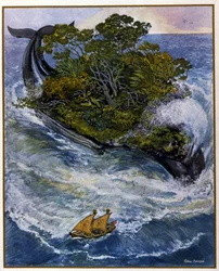 Merenkulkija Sinbadin (Sindbadin) seikkailut. Tuhannen ja yhden yön tarinoista (Tuhannen ja yhden yön kertomuksista). Kuvitus Léon Carré (1878-1942)