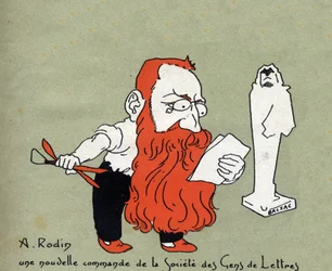 Auguste Rodinin sarjakuva Societe des gens de lettres