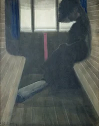 Nainen junassa, leski