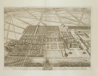 Sulkapallotalo Gloucesterin piirikunnassa, kaiverrus Johannes Kip (n. 1652-1722) (katso myös 192765)