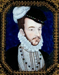 Ranskan kuninkaan (1550-1574) Kaarle IX:n muotokuva. Leonard Limosinin (1505-1577) maalaus