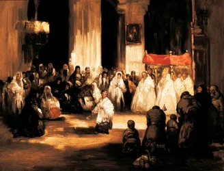 Kaikkivaltias Jumala (suuri Jumala). Leonardo Alenza y Nieton (1807-1845) maalaus. Madrid. Romanttinen museo.