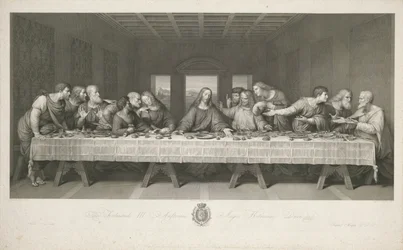 Viimeinen ehtoollinen, piirtänyt Teodoro Matteini, kaivertanut Raphael Morghen