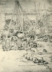 Kohtaus arsenaalissa, c1485-1490, 1943.