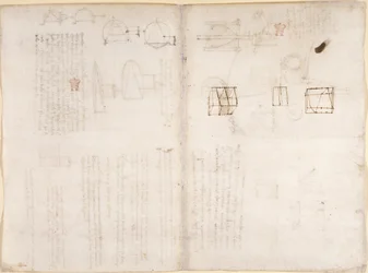 Arundel 263, f.130v, f.133 Tyhjä sivu kaavioilla, 