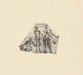 Luonnos kolmesta hahmosta, c1480 1945