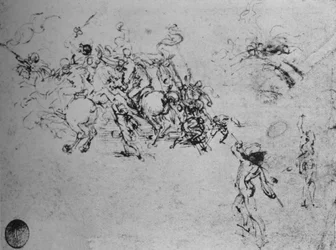 Studies of Horsemen Fighting ja of Footsoldiers, c1480 1945