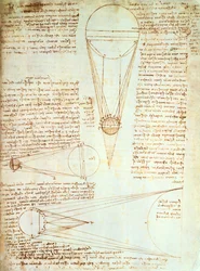 Tutkielmia Kuun valaistuksesta, fol. 1r Codex Leicesteristä, noin 1506-08