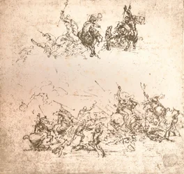 Tutkimus sarjakuvaa varten Anghiarin taistelusta, c1472-c1505 1883