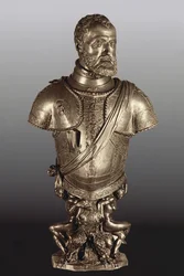 Pyhän Rooman keisarin Kaarle V:n (1500-58) muotokuva (pronssi)