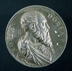 Andrea Dorian (1466-1560) muotokuvamedaljonki (kääntöpuoli), n. 1541 (hopea) (katso kääntöpuoli 122338)