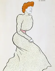 Näyttelijä Gabrielle Rejane (1856-1920), piirustus Leonetto Cappiello (1875-1942)