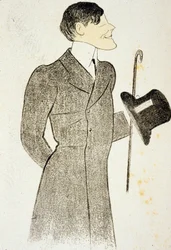 Francis de Croisset (1877 1937) dramaattinen kirjailija RobertDeflersin kanssa MarcelProustin "Vignes du seigneur" -ystävästä Cappielon piirustus 1905