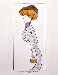 Marcelle Lender, kirjassa "Le Vieux Marcheur", pilapiirros.