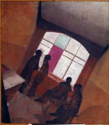 ""Siluetteja huoneessa"" Leonid Terentievich Chupyatov (Chupiatov) (1890-1941) maalaus noin 1920 Yksityinen kokoelma
