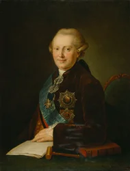 Prinssi Aleksandr Aleksejevitš Vjazemskyn muotokuva 1727-1793, 1780-luku