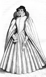Caterina de Medici, ranskalaiset vintage-vaatteet XVI vuosisadan Henri kuningaskunta II, Ranskan kuningas