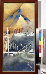 ""talvimaisema"" Lev Alexandrovich Brunin (1894-1948) maalaus 1918 Yksityinen kokoelma