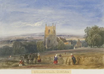 Cheddletonin kirkko: akvarellimaalaus ja [c 1830-1840]