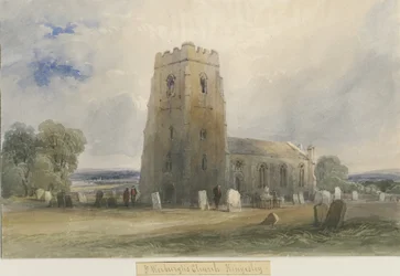 Kingsley Church: akvarellimaalaus ja [c 1830-1840]