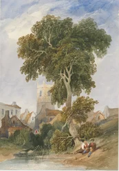 Longnor Village: akvarellimaalaus ja [c 1830-1840]