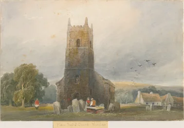 Warslow Church: akvarellimaalaus ja [c 1830-1840]