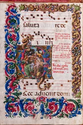 Piccolomini-kirjasto: kuorokirja, turska. 19.4, ff. 9v "Adoration of the Magi", kirjoittaja Liberale da Verona (noin 1445 - 1527/9).