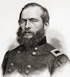 James Abram Garfield, The Century Magazine -lehdestä, julkaistu 1887 (kaiverrus).