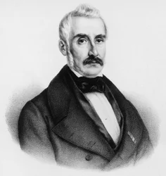 Muotokuva kreivi Giovanni Baldasseronista (1795-1876), italialainen poliitikko ja Toscanan viimeinen pääministeri, kaiverrus