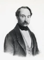 Muotokuva Francesco Rizzolista (1809-1880), italialainen poliitikko, lääkäri ja kirurgi, kaiverrus