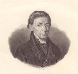 Italian matemaatikon ja tähtitieteilijän Barnaba Orianin (1752-1832) muotokuva, kuparikaiverrus Demarchin piirroksesta
