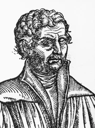 Muotokuva Johannes Reuchlinista (1455-1522), saksalaisesta filosofista ja humanistista, kaiverrus