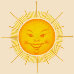 Hymyilevä aurinko, piirustus