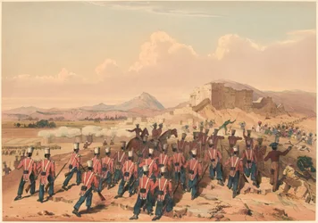 "Khelatin myrsky. [The 17th Regt] Taking the Heights (värilitho)