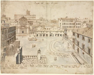 Kahdeksantoista näkymää Roomaan: Trevin suihkulähde, 1665.