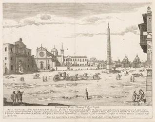 Piazza del Popolo "Näkymä Rooman kaupungin maamerkeistä"