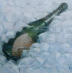 Samppanjaa jäällä, 2012 (akryyli kankaalle)