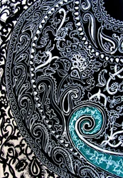 Paisley-tutkimus, 2016 (Muste akvarellipaperille)