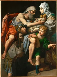 Enee et Anchise - Aeneas ja Anchises. Aeneas kantaa isänsä Anchisesin palavasta Troijasta ...