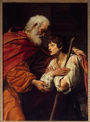 Tuhlaajalapsen paluu. Leonello Spadan (1576-1622) maalaus