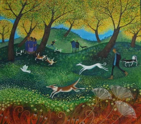 Doggie Pals, 2012, (akryyli tussilla paperille)