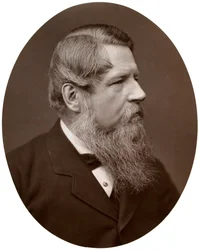 Oikea Sir Stafford Henry Northcote, Bart, kansanedustaja, valtiovarainministeri, 1877.