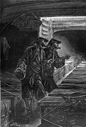 Leon Benettin piirros Jules Vernen kirjasta "Kiinalaisen kärsimykset Kiinassa" - Hetzelin painos. Ylimääräiset matkat 1879.