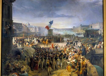 Pariisin kansalliskaarti kokoontuneena Pont Neufille lähtee armeijan luo syyskuussa 1792