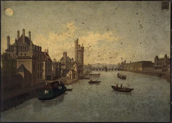 Hôtel de Conti, Tour de Nesle, Louvre, Pont-Neufista katsottuna, nykyiset 1. ja 6. kaupunginosat, noin 1885 -1895 (maalaus).