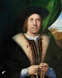 Muotokuva miehestä ruusukon kanssa, n. 1515-1520.