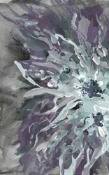 Violetti ja turkoosi kukka-aiheinen abstraktio